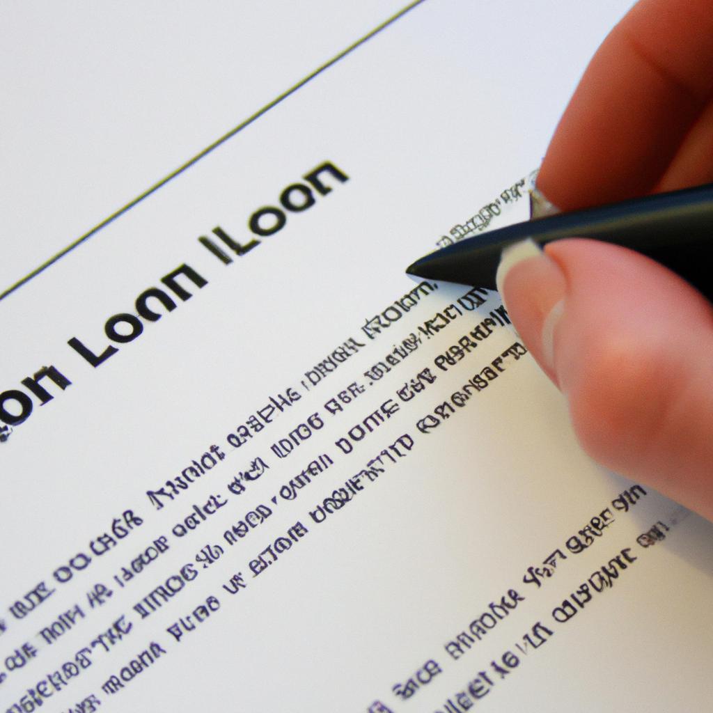 Person filling out loan application